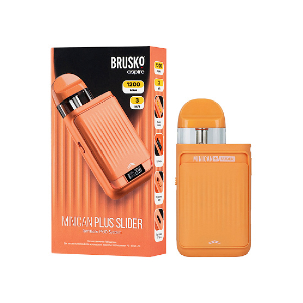 POD-система Brusko Minican      Plus Slider Оранжевый в Ханты-Мансийске