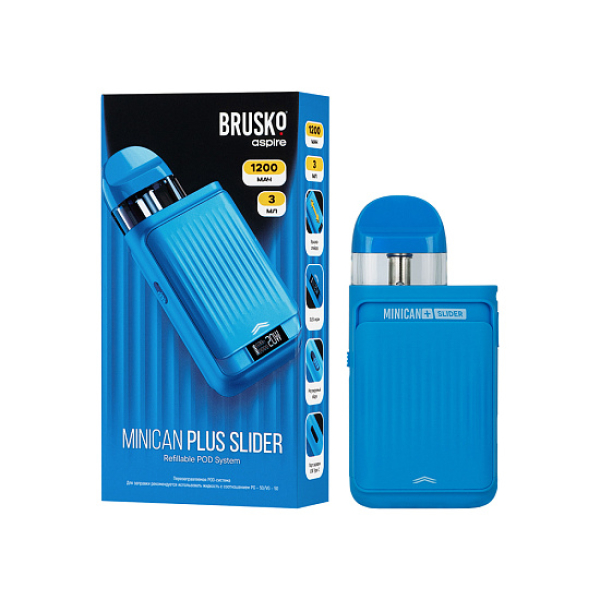 POD-система Brusko Minican      Plus Slider Синий в Ханты-Мансийске