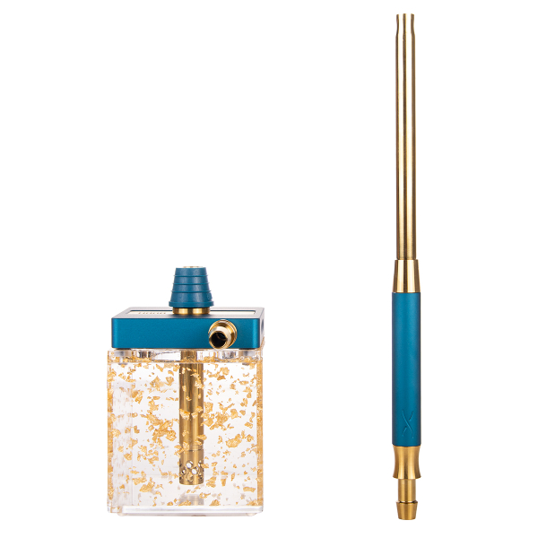 Кальян Hoob Subatom Marine Blue X Gold | Cube Mini Gold в Ханты-Мансийске