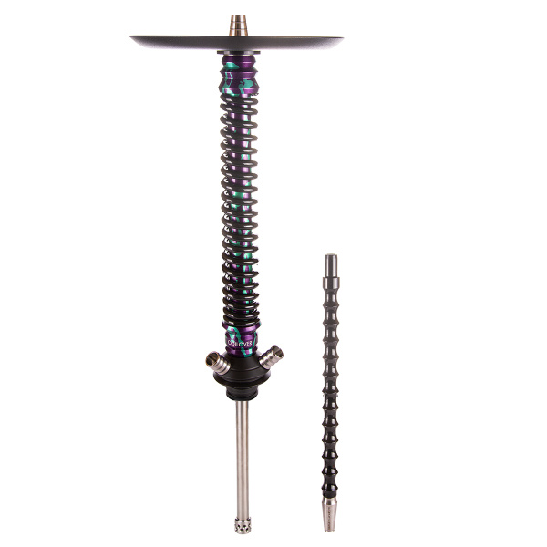Кальян Mamay Customs Coilover Большой  Пурпурный/бирюзовый Сплеш Чёрный в Ханты-Мансийске