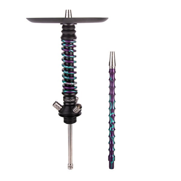 Кальян Mamay Customs Coilover Mini  Чёрный Фиолетовый/бирюзовый Сплеш в Ханты-Мансийске